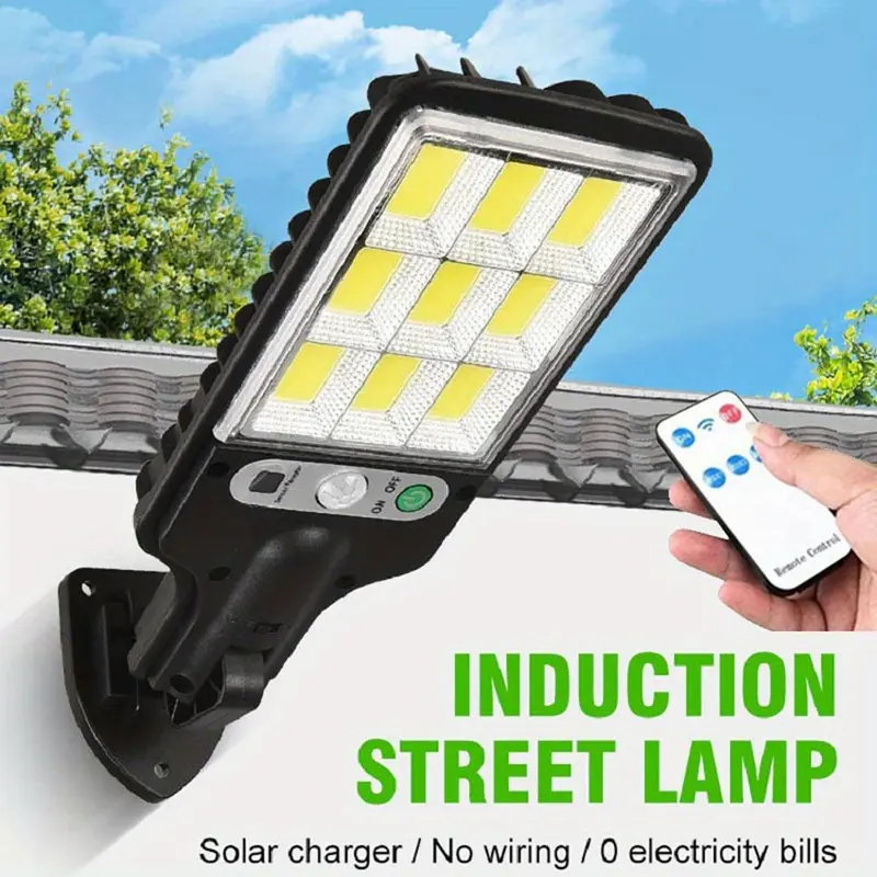 Solar Powered Motion Sensor Light, 4 Counts Safety Solar Street Light with Remote Control, Outdoor Led Light for Garden, Garage, Backyard 2
