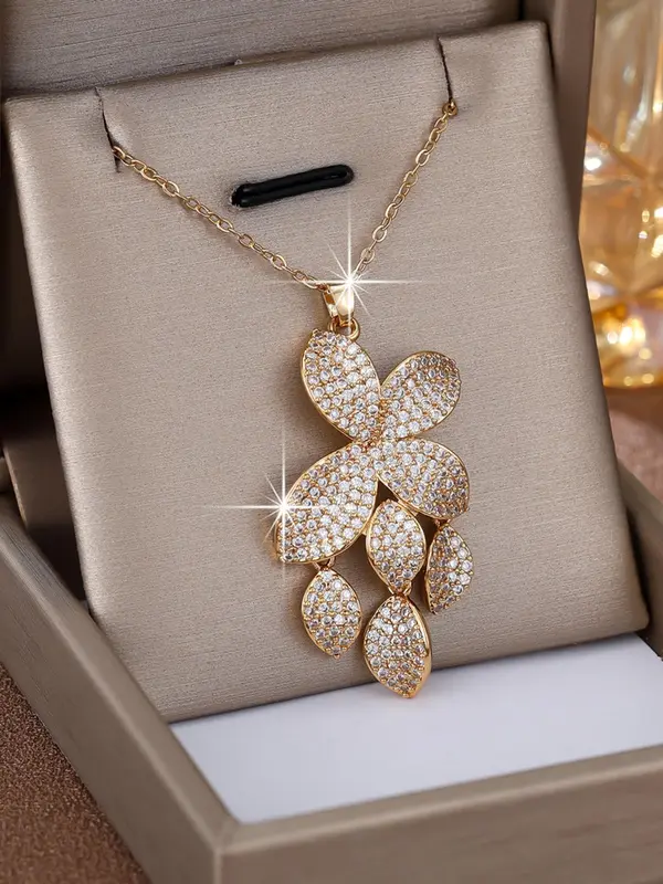 Pendant Necklace & Earrings, Fashion Jewelry for Party, Daily Clothing Decor, Trendy All-match & Exquisite Jewelry for Birthday Gift 3