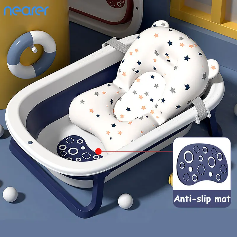 Baby Bath tub &Bath mat Kids Folding Large Size Bathtub 0-6 Years Newborn Products Baby Bath tub set baby  tub bathtub