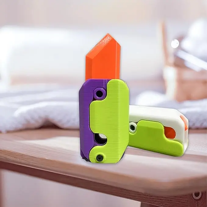 Pisau Mainan Fidget Baru 2023, Pisau Turnip, Mainan Pisau Fidget Cetak 3D, Mainan Dewasa, Mainan Fidget EDC Plastik, Mainan Pereda Stres Kecemasan, Mainan Wortel Fidget Lucu 4