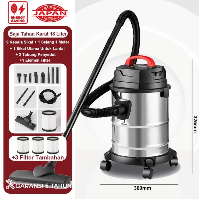 Baja Tahan Karat 18 Liter+3 Filter Tambahan