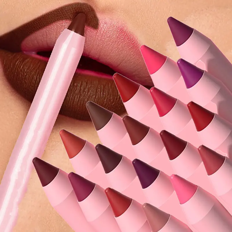 1pcs Brown Lip Liner Pencil 18 Color Red Contour Tint Labial Makeup Waterproof Matte Lipstick Crayon Pen Lip Contouring Cosmetic Eyeliner