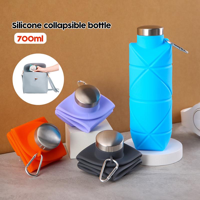 700ML Silicone Foldable Water Bottle Collapsible Travel Bottles Sport Folding Drinking Sports Outdoor Creative Food Grade Silicone 0