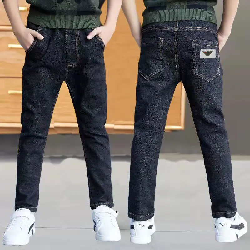 Quần Dài Jean Bé Trai, Quần Dài Denim Co Giãn, Quần Dài, Phong Cách Hàn Quốc, Dáng Ôm, Màu Đen, Thích Hợp Cho Quần Áo Trẻ Em, Hàng Mới Về Mùa Xuân Và Mùa Thu 2022, Cỡ Trung Bình Và Lớn
