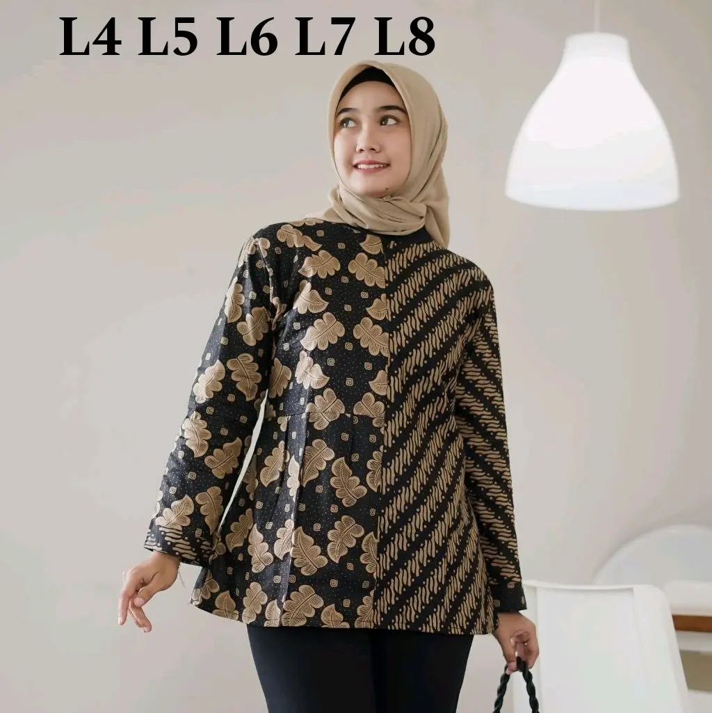 Blouse Sogan - Baju Batik Kerja Motif Sogan Baju Batik Atasan Kerja Katun Elegan dan Nyaman Panjang Seragam