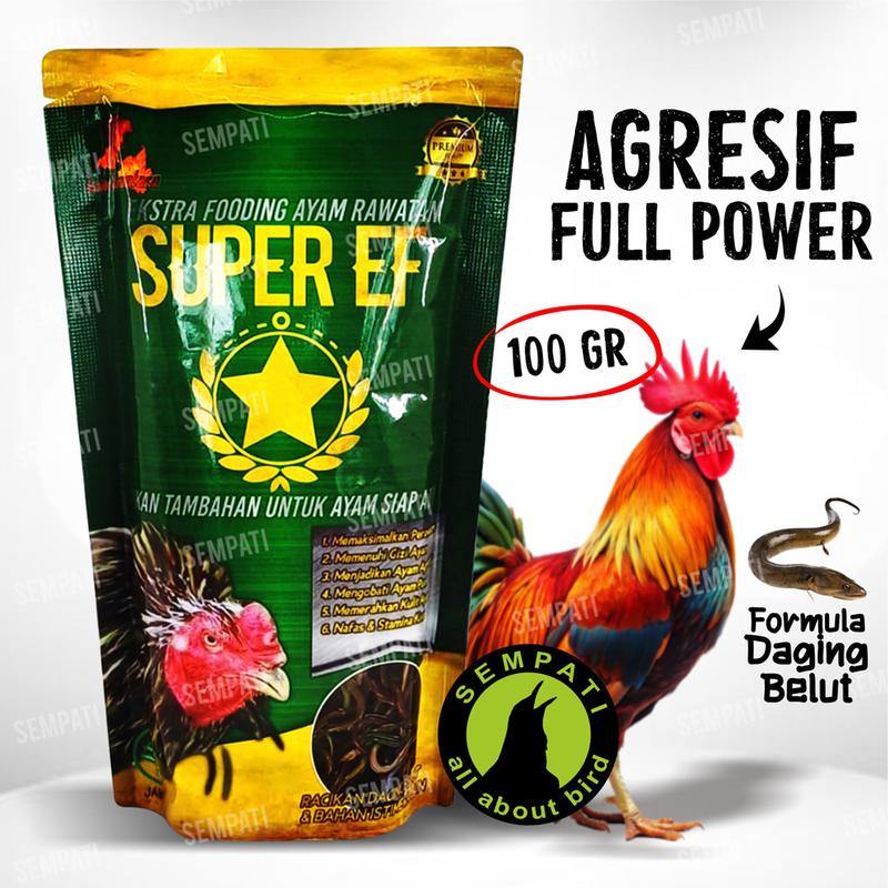 SEMPATI Super EF 100gr Extra Fooding Ayam Rawatan Racikan Daging Belut Pakan Makanan Tambahan Vitamin Suplemen Ayam Laga Jago Aduan Petarung Jantan Bangkok 1