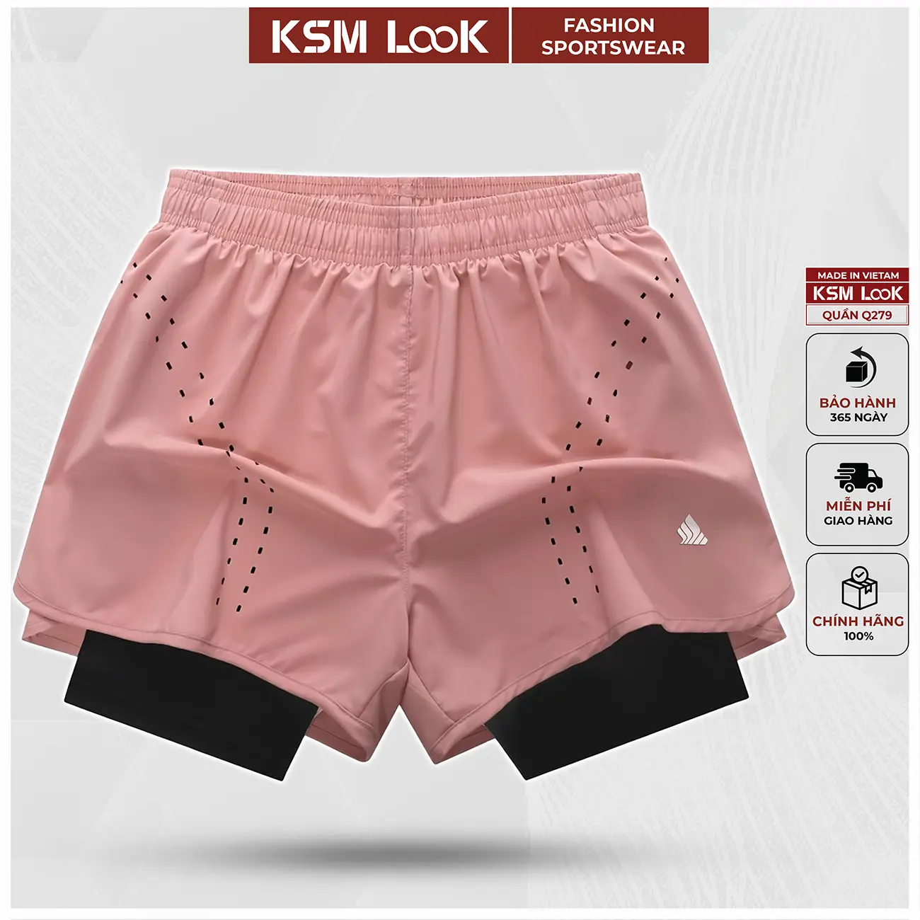 [DEAL ĐỘC QUYỀN TRÊN LIVE] Quần Đùi Short Thể Thao Ngắn 2 Lớp Tập Gym Yoga Nữ KSM Look Vải Mỏng Nhẹ Mát Mau Khô Dùng Chạy, Bơi Q279 Sport Tập Thể Dục