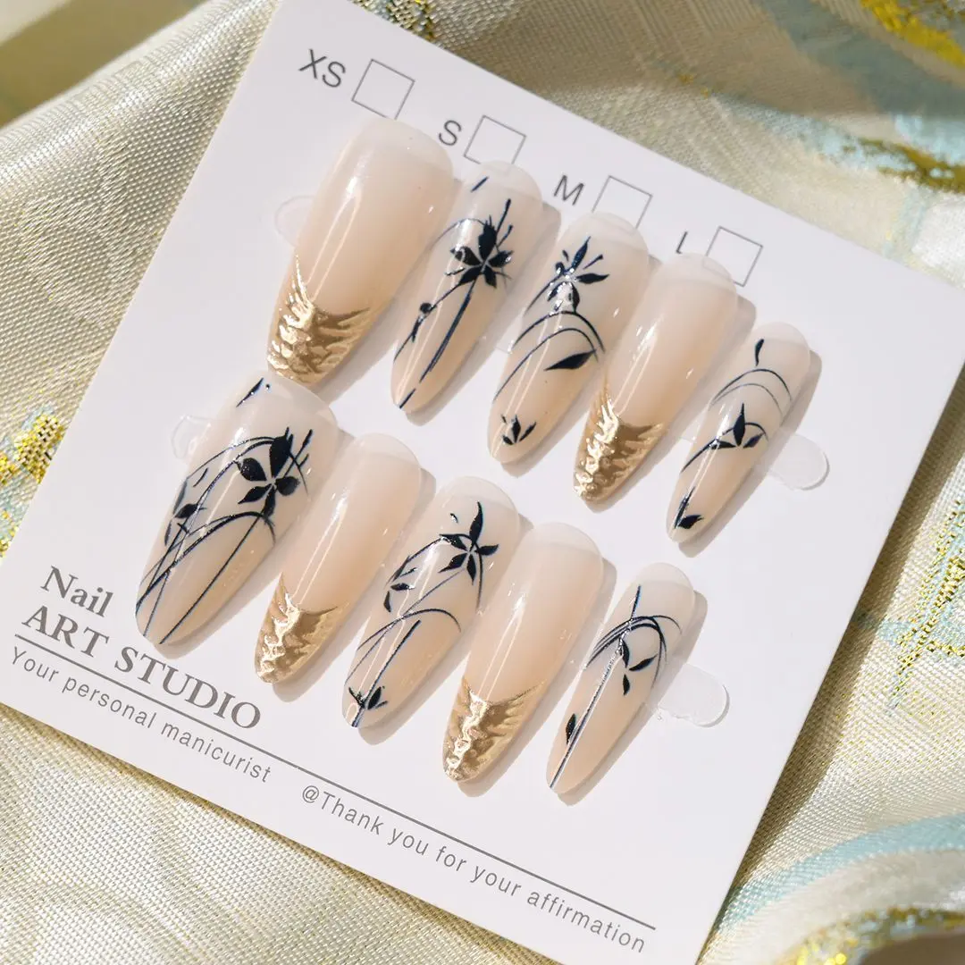 Cat's Eye Collection New National Style Ancient Chinese Style Finished Handmade Wear Removable Manicure Bamboo Nail Patch