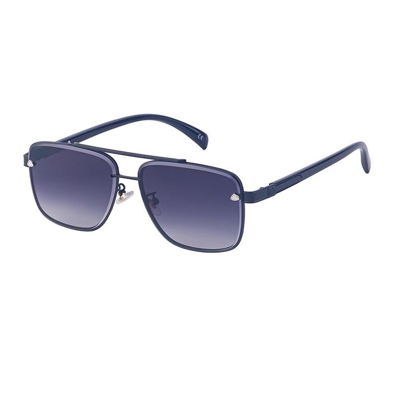 Men's Glasses 2023 New Retro Metal Double Beam Sunglasses Square Frame Trimming Driving Sunglasses 3
