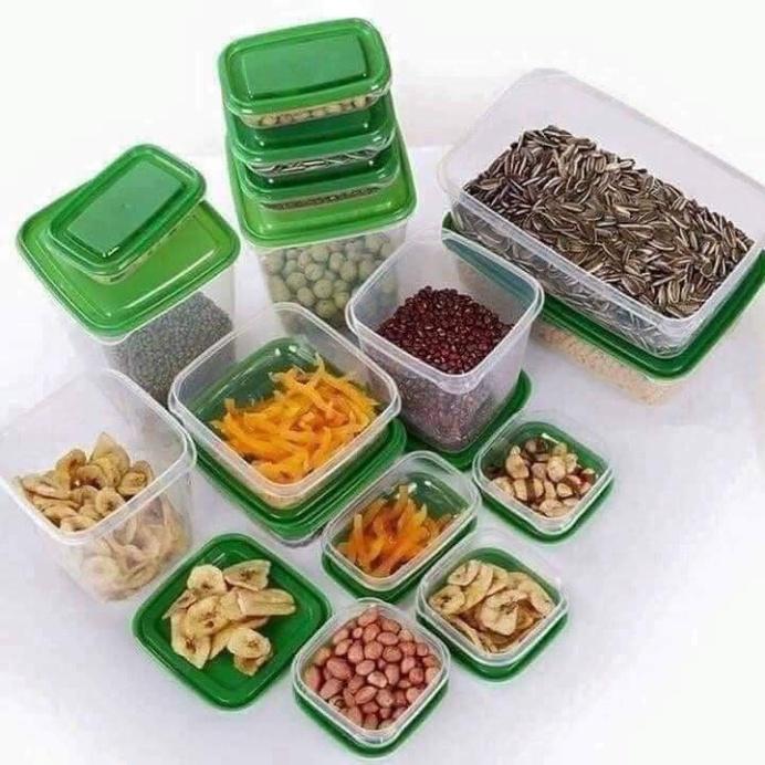 Bộ hộp đựng thức ăn 17 món- Set 17 hộp nhựa cao cấp đựng thực phẩm bảo quản tủ lạnh tiện lợi