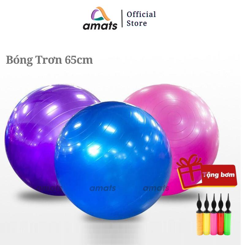 Bóng Tập Yoga Gym 65cm, Bóng Trơn Tập Pilates Cao Cấp Dày 2mm Chống Nổ Tập Thể Dục Tại Nhà( Tặng Bơm Bóng, Kim Bơm) Cao Su blair exercise  ball