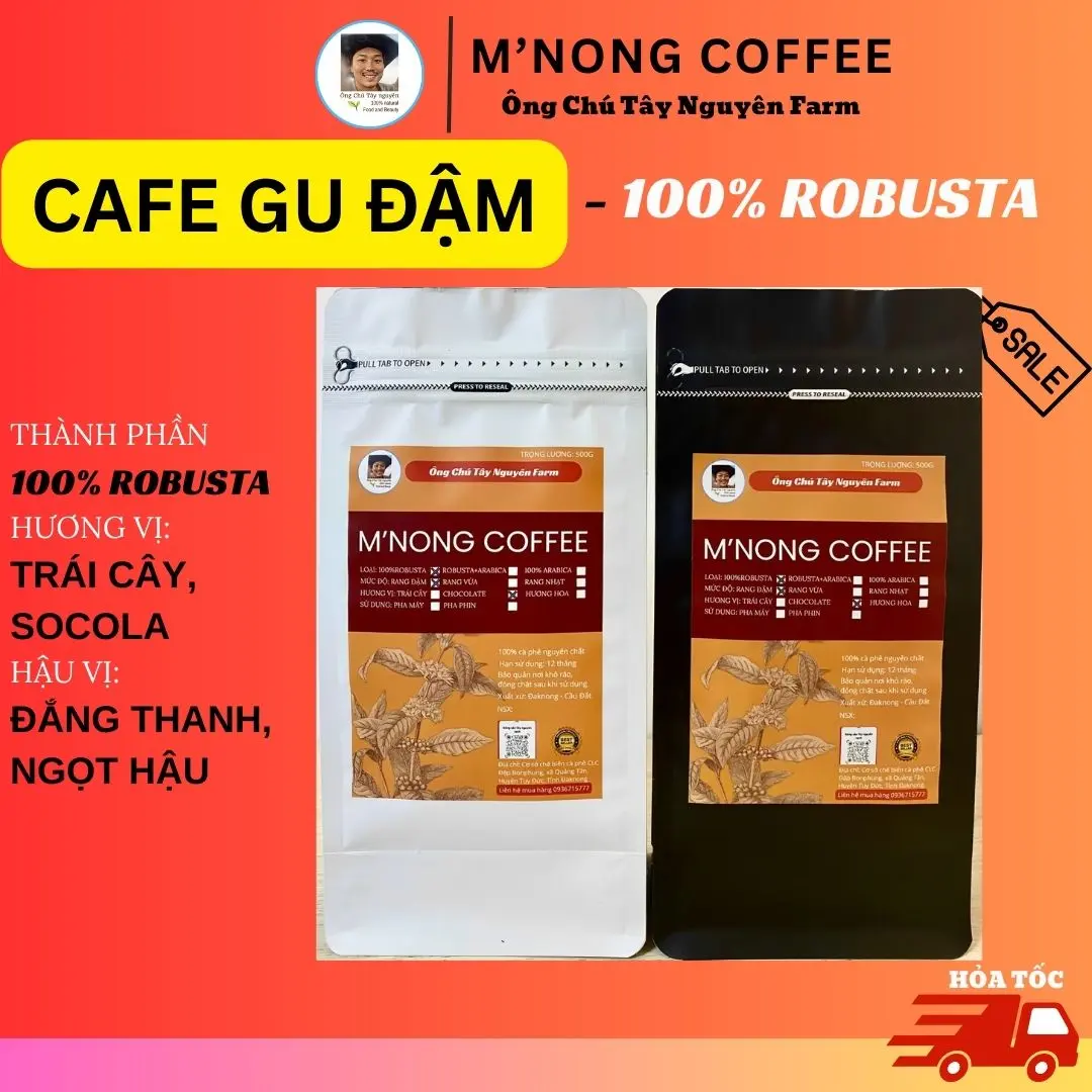 DÒNG 1. ROBUSTA GU ĐẬM RANG MỘC NGUYÊN CHẤT KHÔNG ĐƯỜNG EATCLEAN HEALTHY CAFE CÀ PHÊ