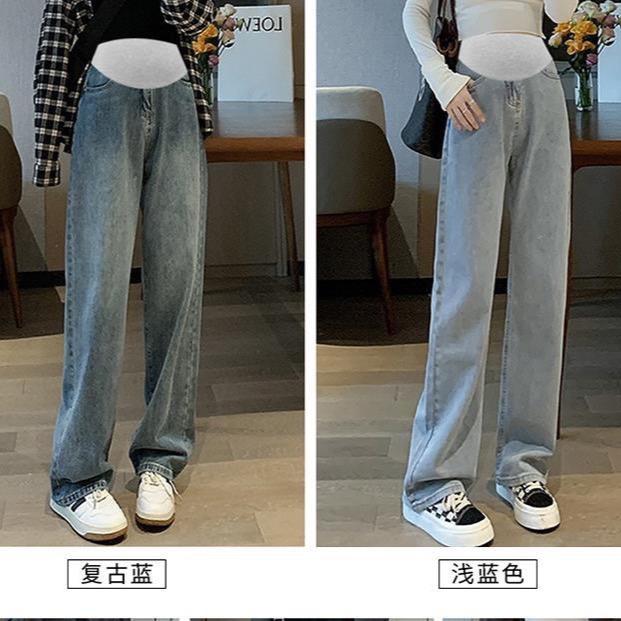 Quần jeans bầu, quần bầu ống rộng suông thẳng siêu đẹp mẫu mới Thai sản Váy Bầu Đầm Bầu Sandal Voi q5