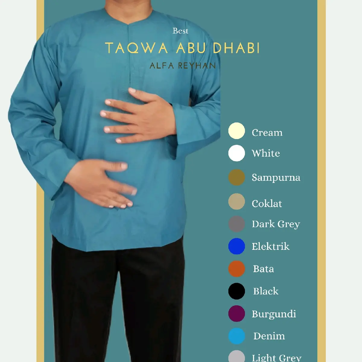 Koko Uje, Koko abudhabi, Koko mesir alfa reyhan Taqwa oblong Dewasa Muslim Panjang Pria Nyaman minimalis