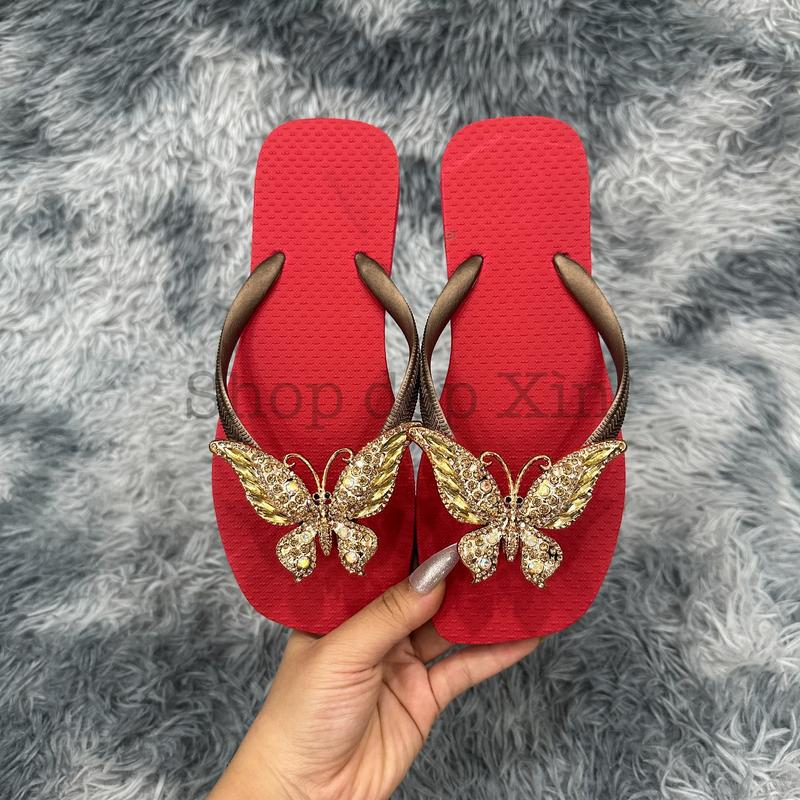 Product Introduction of Dép xỏ ngón nữ charm BỨM GOLD đế cao su mũi vuông phong cách thời trang dễ thương thanh lịch Shoes DéP GiàY 5