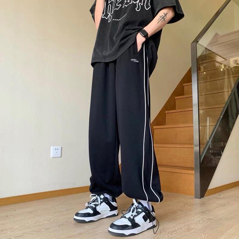 Quần ống rộng mí 2 line, chất bc, có chốt gấu điều chỉnh, unisex nam nữ mặc được Menswear 1
