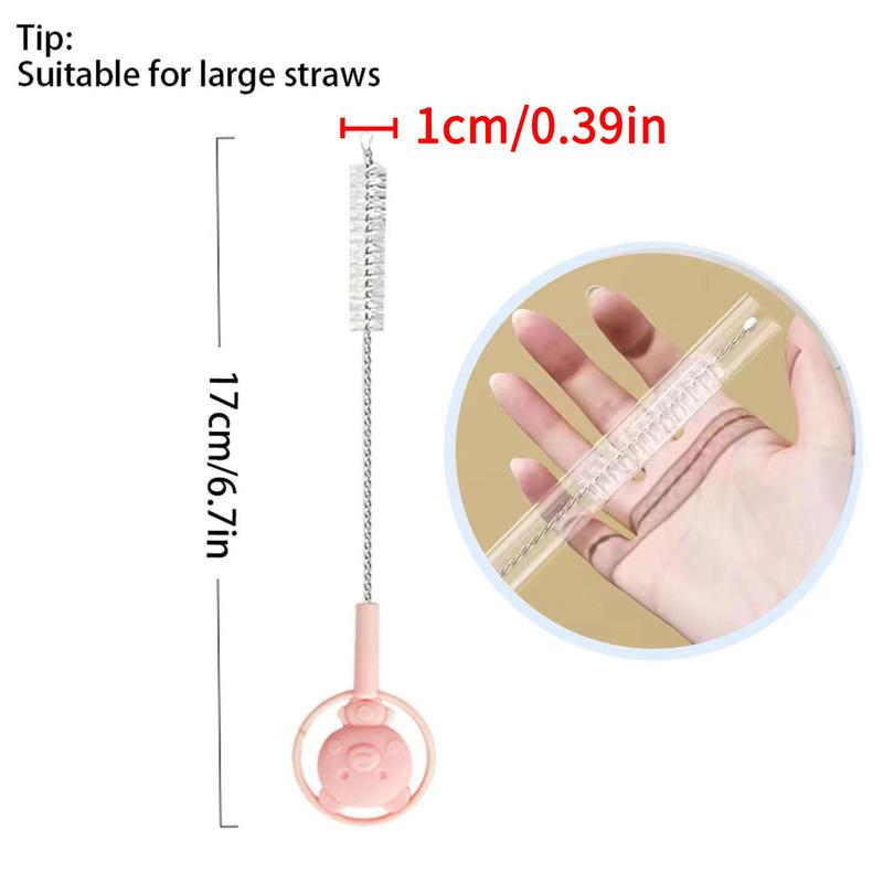 Product Introduction of Children Cartoon Straw Brush Baby Bottle Gravity Ball Straw Brush Nipple Cleaning Brush 9