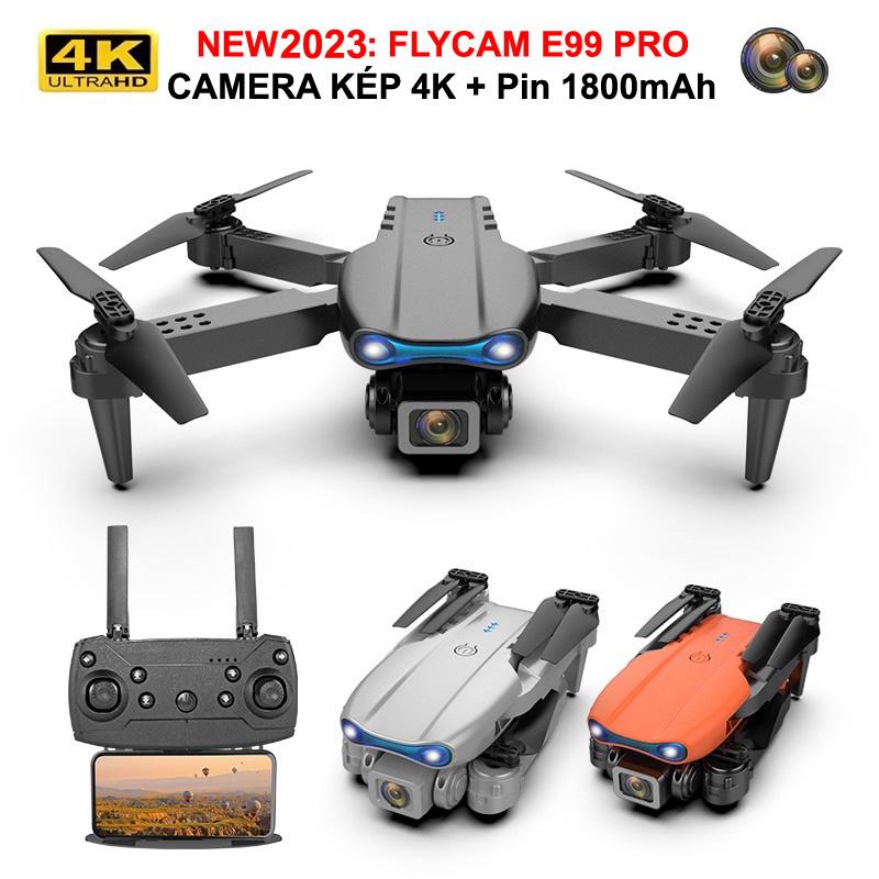 Máy bay flycam E99 Pro phiên bản mới 2024 máy bay điều khiển từ xa 4 cánh Drone mini giá rẻ lộn vòng 360 độ Đèn Chụp Ảnh Camera Gimbal