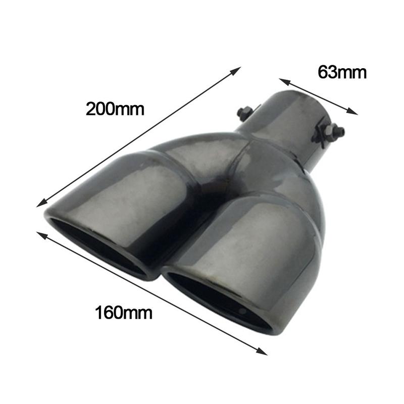 Product Introduction of Universal Car Exhaust Pipe Stainless Steel Dual Rear Noise Canceller Muffler Tail Pipe Double Outlet Tailpipe 34