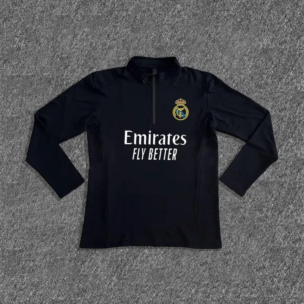 Football Team Training Shirt Men Long Sleeve Wearing Half zip Warm up Soccer Clothes Quick dry Breathable Comfortable Real Madrid Arsenal
