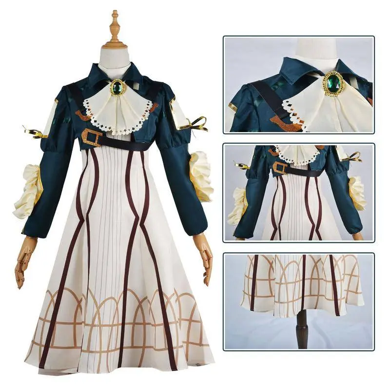 【Wetrose】 Violet Evergarden Violet Cosplay Costume Kostum Dress Set 5
