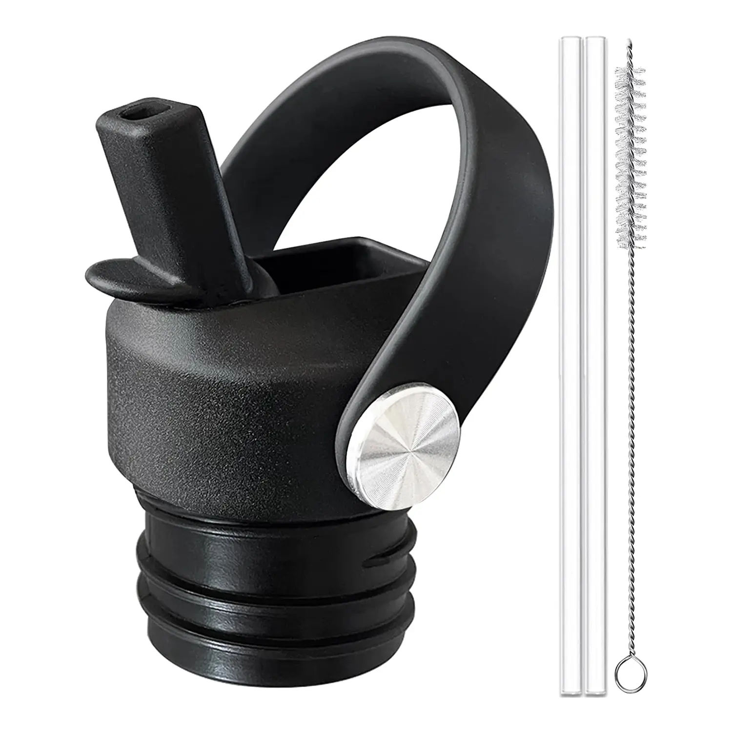 1 Pcs Flexible Handle Top Straw Lid for Hydro Flask 18 21 24 Oz,for Simple Modern,and Most Water Bottles Cap Replacement PH