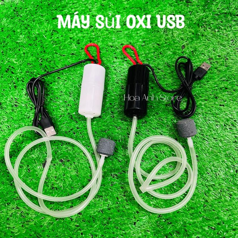Máy sủi oxy USB mini cho cá cảnh - Thiết kế gọn nhẹ, sạc điện thoại dự phòng, cung cấp oxi khi cúp điện