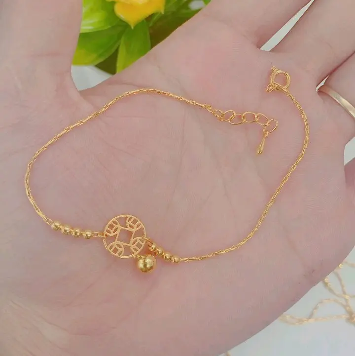 lắc chân kim tiền thiết kế nữ tính (Lắc Chân) 1