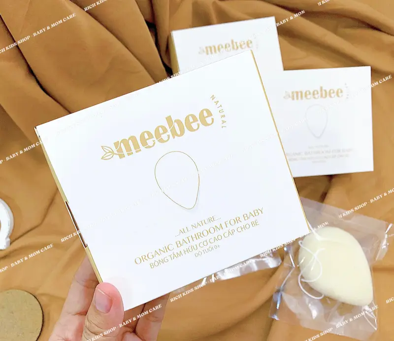 RKS - [ MẪU MỚI VỀ ] Bông tắm hữu cơ Meebee tạo bọt siêu mềm cho bé 1