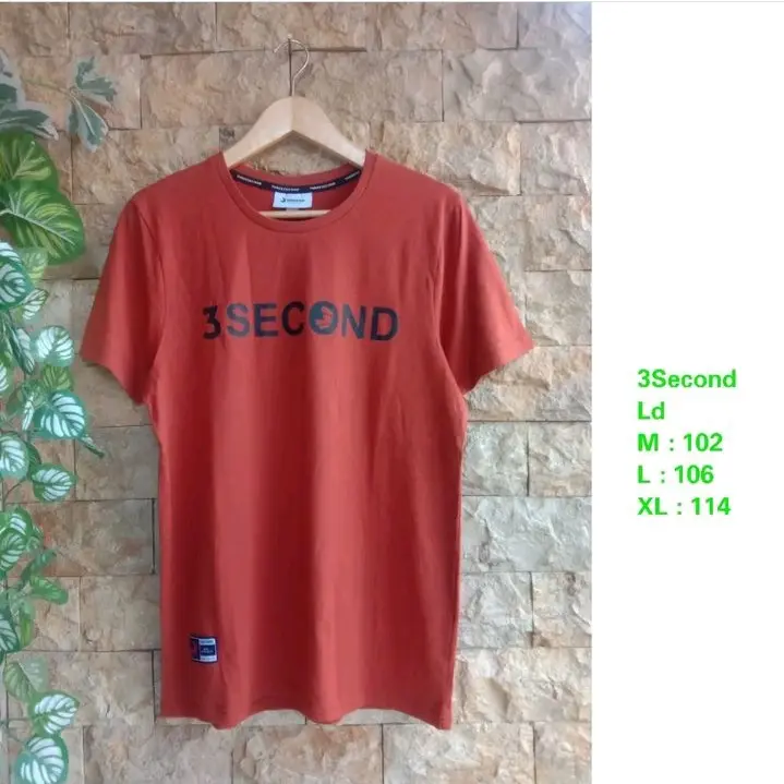 kaos 3 second dewasa bahan Katun Slim-fitting Polos Santai Crew Neck Distro Motif Tebal Pria High Sablon Cowok Keren Oblong Atasan Pendek