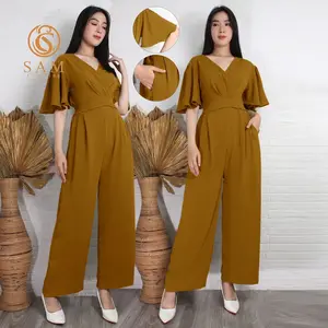 Jumpsuit Wanita syarah Casual Cringkle Airflow / Jumpsuit Panjang Jumbo Fit