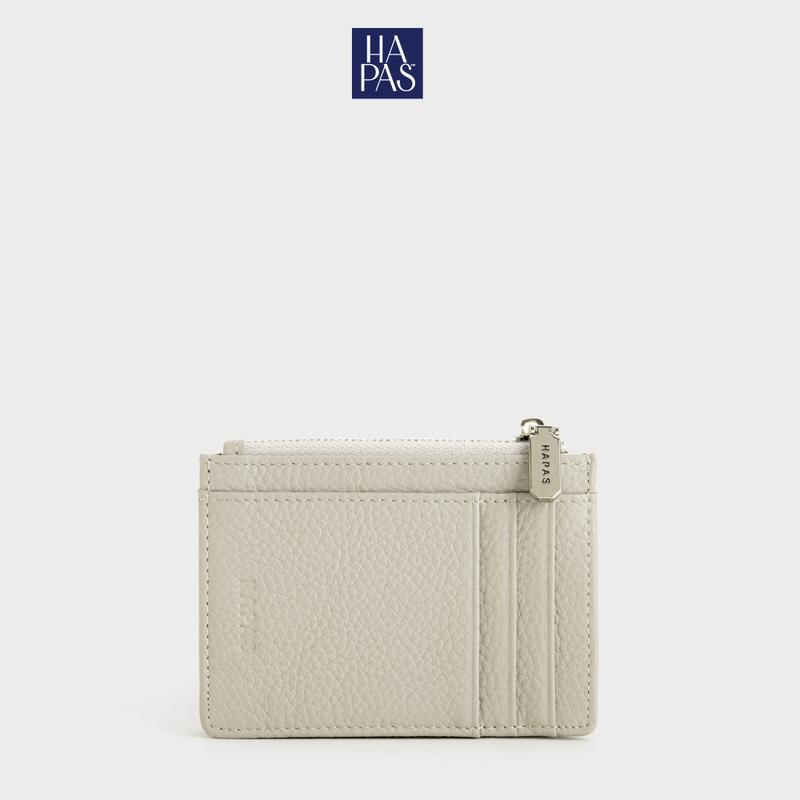 Ví Card Da Vân Thật Khóa Bạc Sz 11 Gray HAPAS - VN240183  Hình Chữ Nhật Nhiều Ngăn Wallet