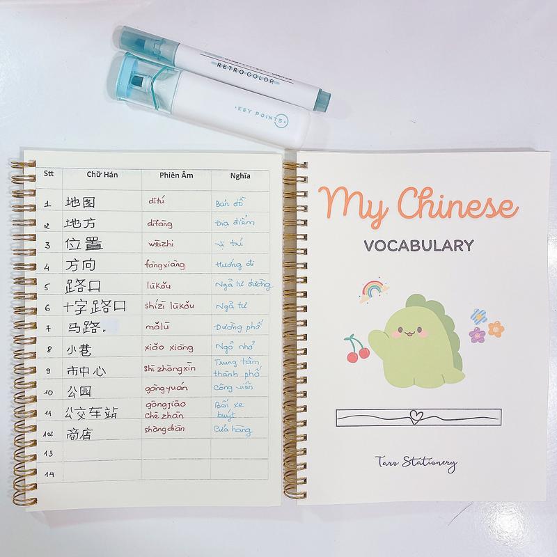 Sổ tay học từ vựng tiếng Trung layout viết được 1680 từ vựng Taro Stationery lò sotay takenote còng ke giáo án a4 sach không xo giấy 160gsm vở a100 giấy nháp vẽ doreart bìa kiếng sổ tình phá a5 chứng cuốn quyển sổ phá phách ghi cứng sticky note kẻ a7 a9