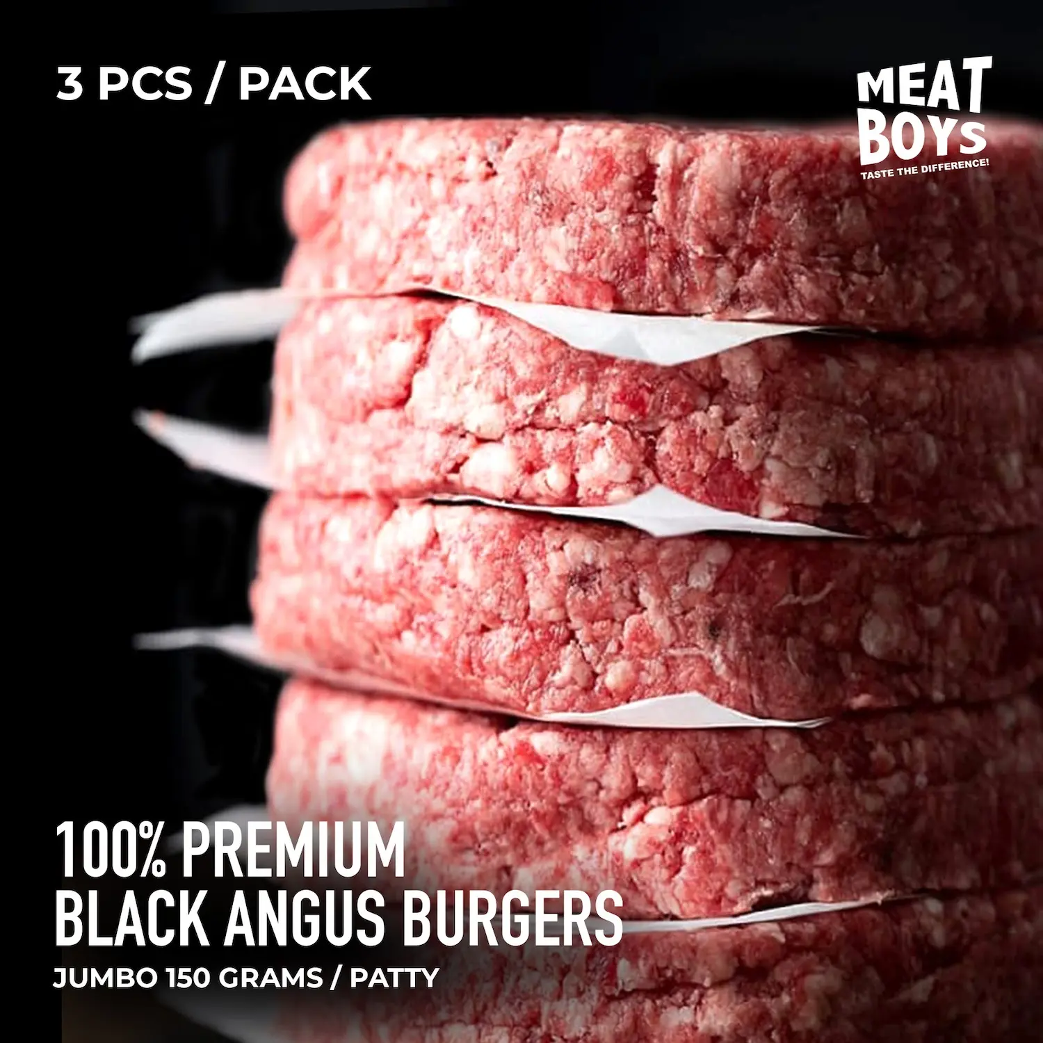 Burger Patty 100% Black Angus Meat Boys - Shop | Tokopedia