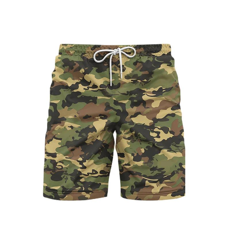 Product Introduction of 2025 New European and American Trade Casual Versatile Fashion Trend High Quality Men's Camouflage Casual Shorts 9
