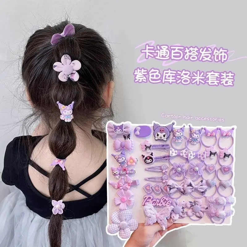 [Colorful Choices] Kuromi Hair Accessories for Children Cute Hair Clips Girls Cartoon Hair Ties Elastic Bands Baby Hairpins Little Girls Hair Ornaments