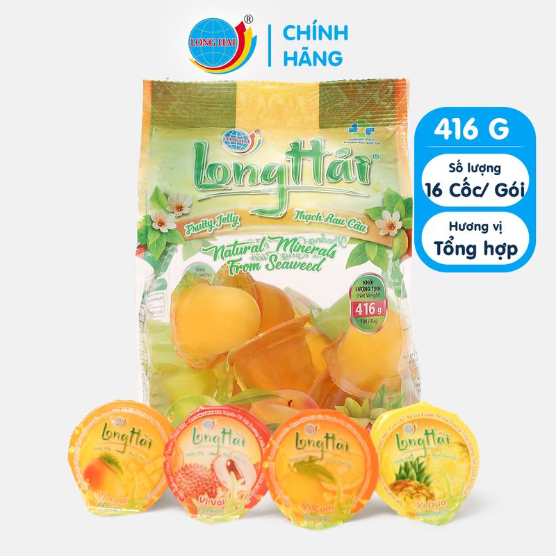 Thạch Rau Câu Long Hải Hương Vị Tổng Hợp Trọng Lượng Túi 416 G Ăn Vặt Snack Food Thức Ăn