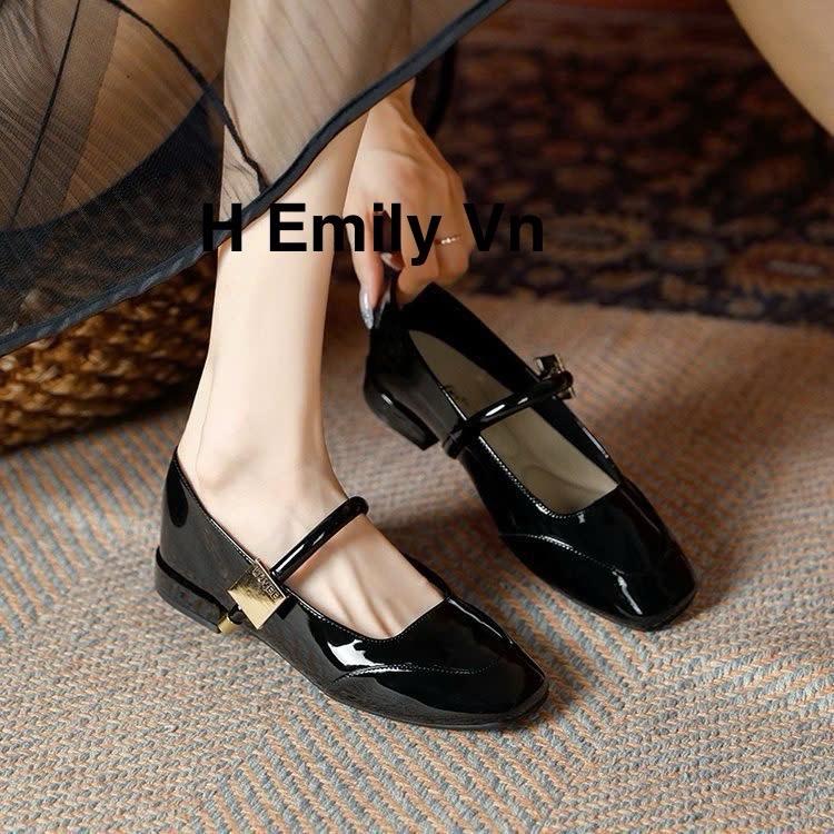 Giày Mary rane mũi vuông kiểu Pháp 3p( Cao Cấp) dành cho nữ Khuy Miu MJ 24
