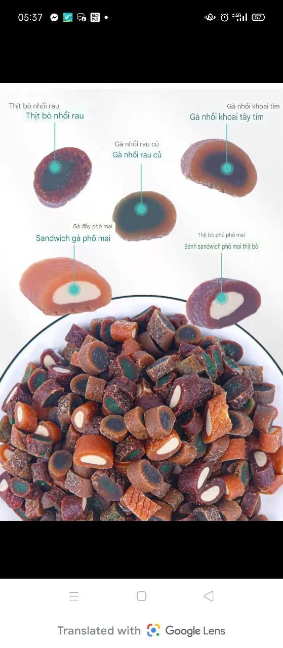 Product Introduction of Ngaupet- Đồ ăn thưởng cho chó (nhiều loại), Snack cho thú cưng ăn nhẹ bánh đa hương vị thịt bò, gà, phô mai viên thịt ngộ nghĩnh hấp dẫn giúp nghiền răng sạch răng gói 100g 7