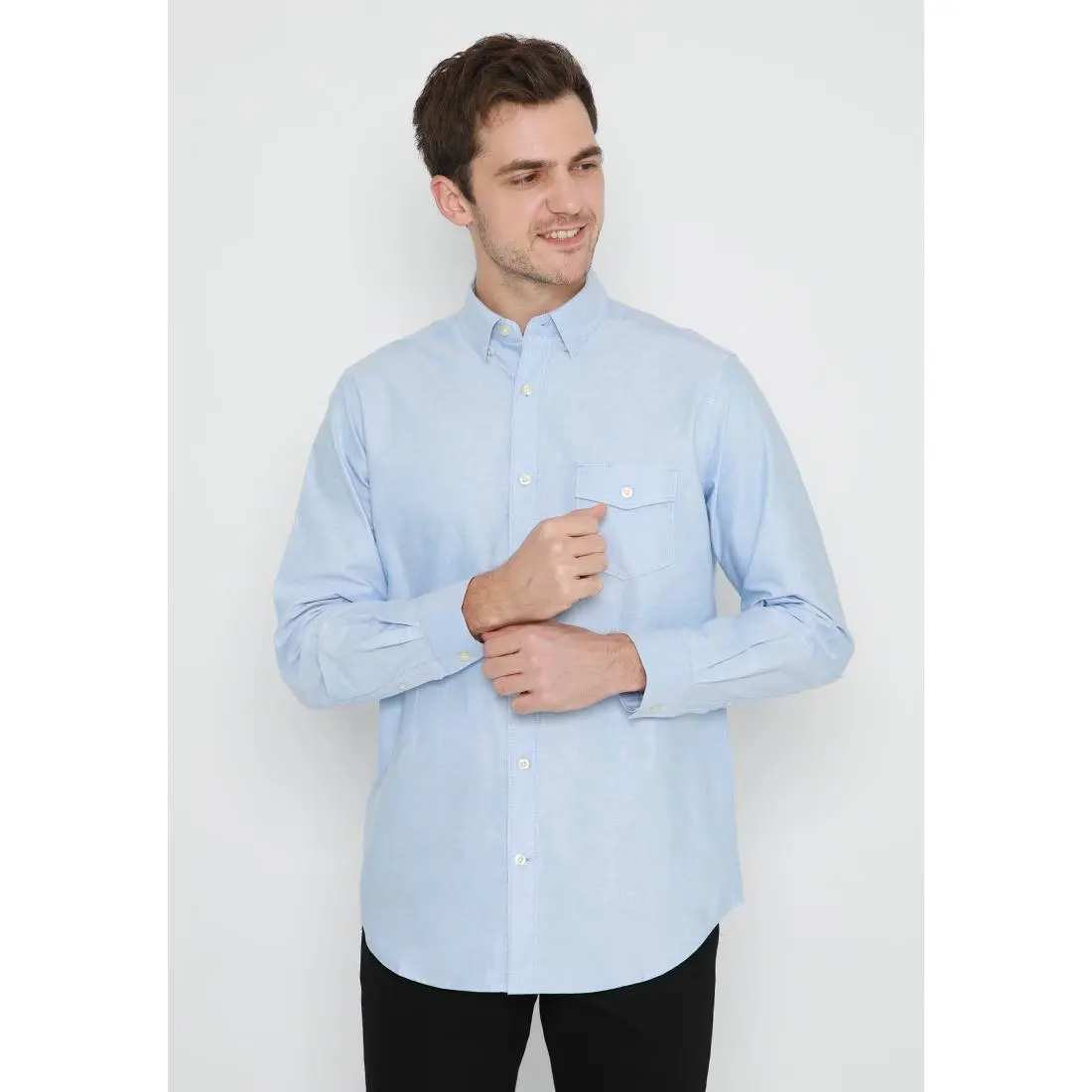Jack Nicklaus Evaro Kemeja Pria Slim Fit Blue 2022