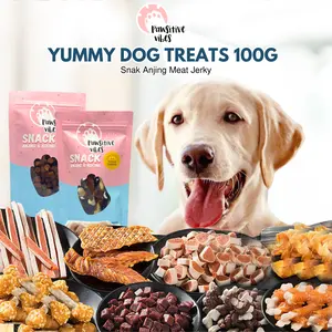Yummy Dog Treats 100g | Chicken Beef - Snack Anjing Meat Jerky Alternative Prama Dog Food - Snack Anjing Tulang Tulangan Stick Twist Bone Wrapped Jerky Chicken