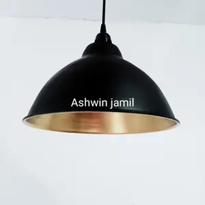 kap lampu gantung industri kilap - Hitam Kabel