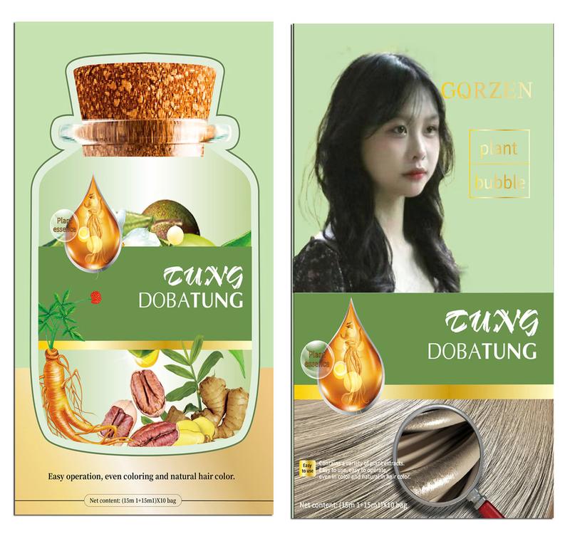 1 Hộp nâu hạt dẻ màu trầm và màu sáng (10 gói), dầu gội phủ bạc thảo dược 3