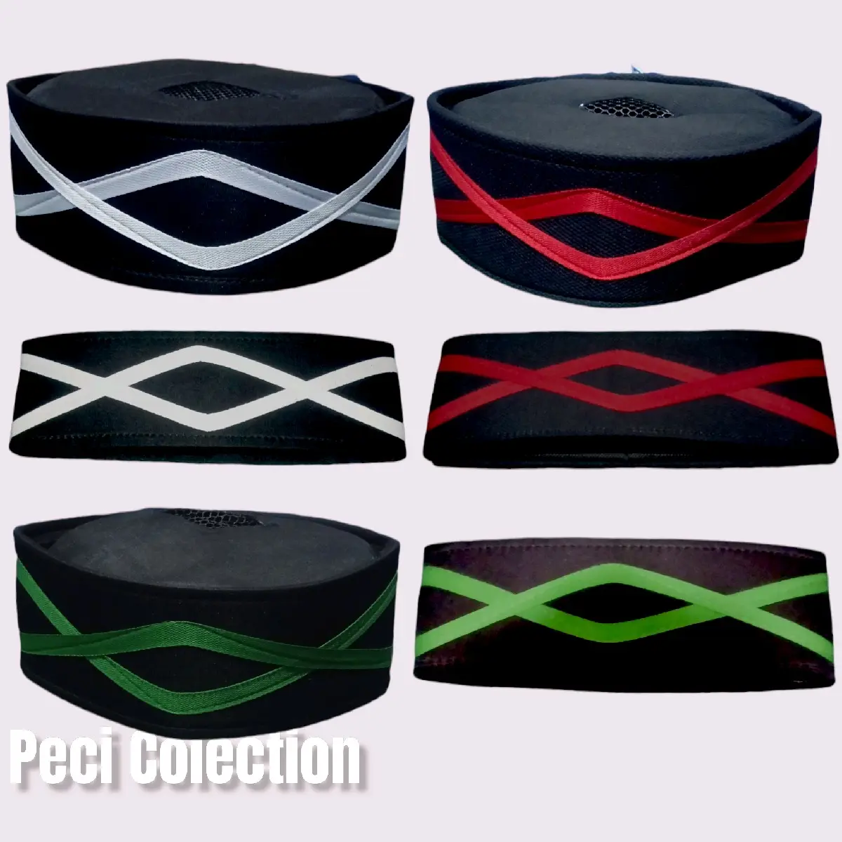 PECI KOPIAH JALIT ANAK / PECI KOPIAH AL-KAMBANI Hijau Kain Merah Hitam Putih Songkok