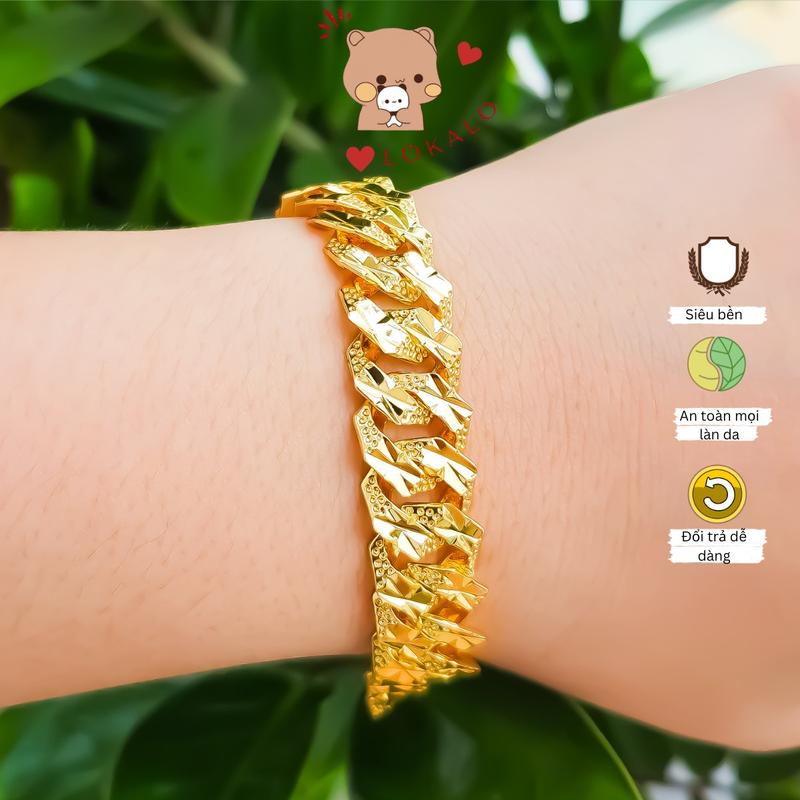 Lắc tay nữ thời trang khoen lật đeo đẹp xinh phối trang phục rất dễ thương Lokalo