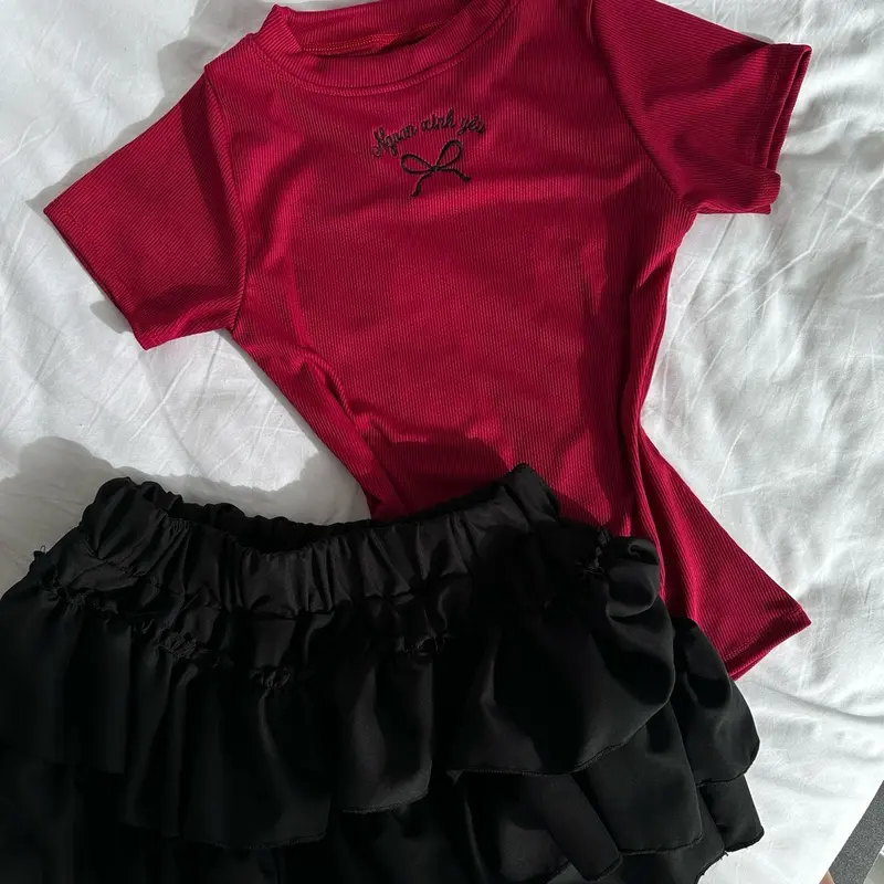 [BST NƠ XINH] ÁO THUN BABY TEE THÊU NƠ NGOAN XINH YÊU 5