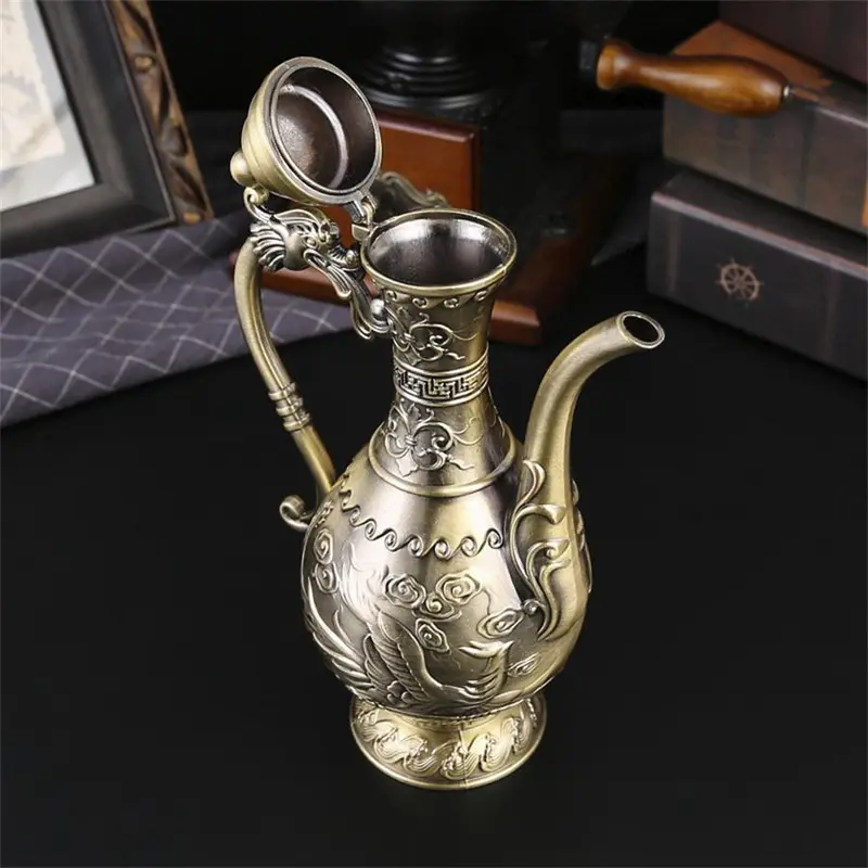 Vintage Metal Coffee Pot & Cup Set, 1 Set Including 4 Counts Coffee Cups & 1 Count Coffee Pot & 1 Count Tray, Creative Coffee Set for Home & Restaurant Decor 3