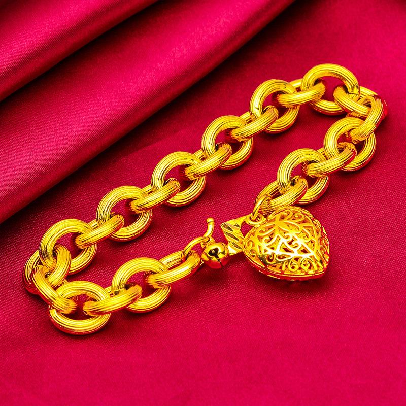 It is 19 cm long and weighs 41 grams，Girls Fashion, Bracelet, Love Heart, Bracelet, Ornament, Thick Heart Bracelet，wrist strap，hand chain 1