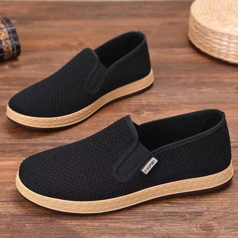 Giày Lưới Nam, Giày Vải Bắc Kinh Cũ, Ngải Cứu Argy, Thoáng Khí Và Khử Mùi, Giày Lười, Thích Hợp Cho Chăm Sóc Sức Khỏe Thường Ngày, Phong Cách Trẻ Trung, Giày Vải Shoes