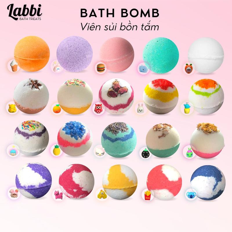 TỔNG HỢP Labbi Secrect Bath bomb Viên sủi bồn tắm Bom tắm kèm quà tặng bí mật
